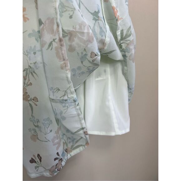 Abercrombie & Fitch Draped Open-Back Maxi Dress in Light Green Floral - Picture 9 of 11